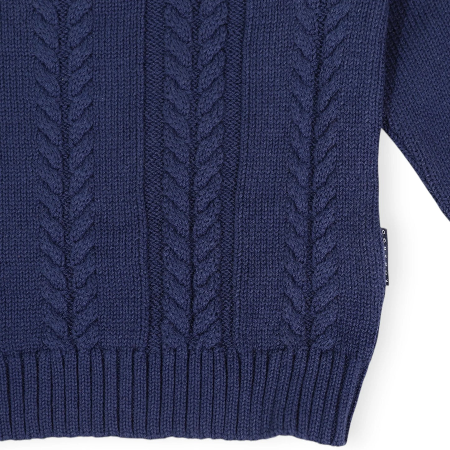 Classic Winter Cable Knit Sweater - Navy