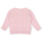 Classic Winter Cable Knit Sweater - Pink