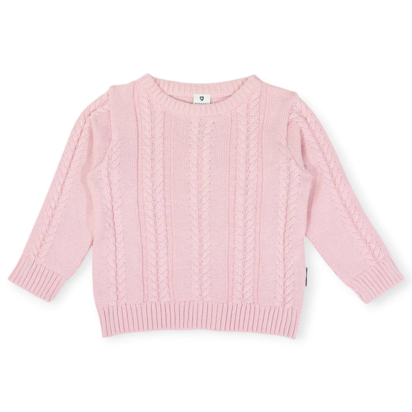 Classic Winter Cable Knit Sweater - Pink