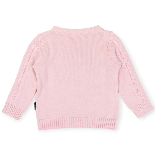 Classic Winter Cable Knit Sweater - Pink