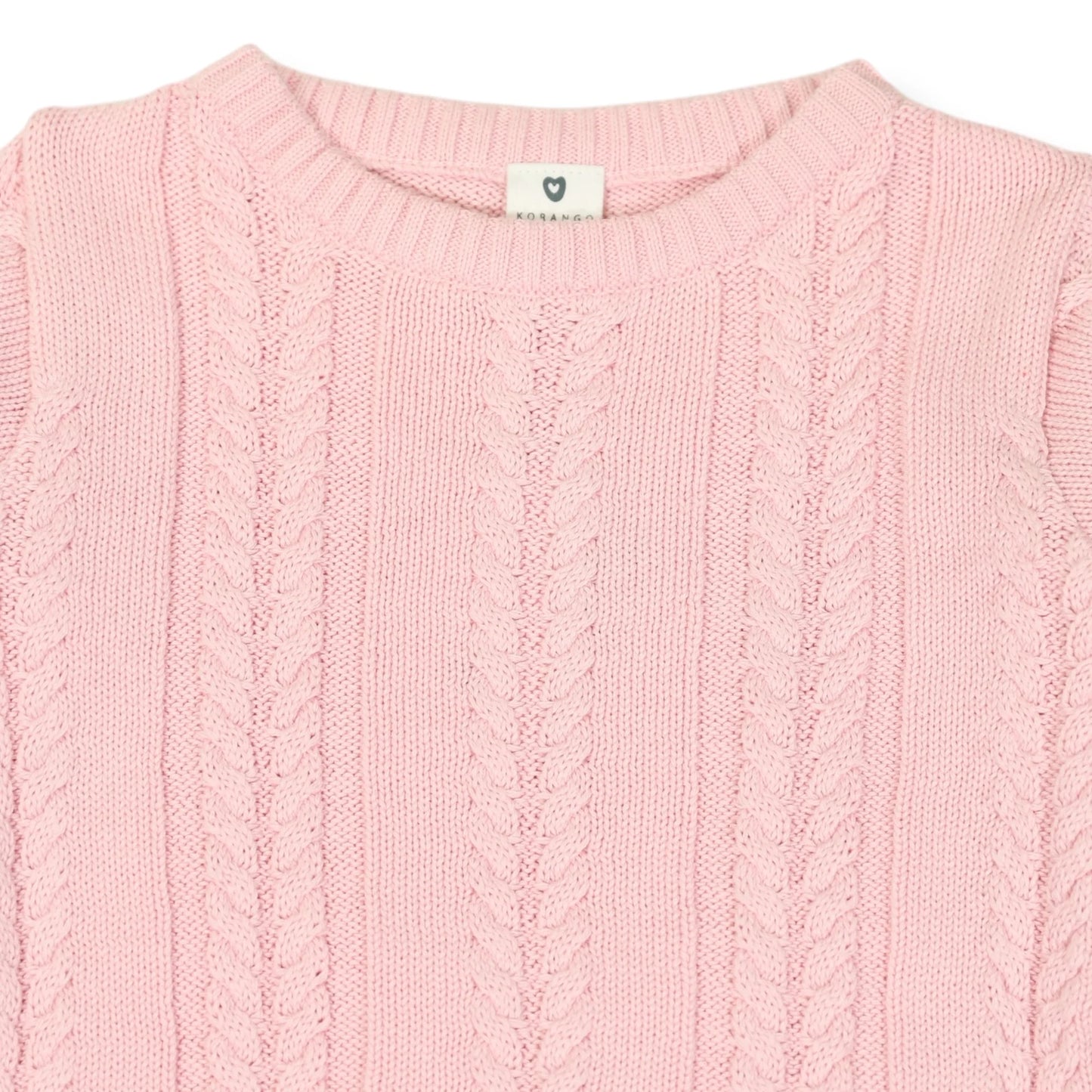 Classic Winter Cable Knit Sweater - Pink