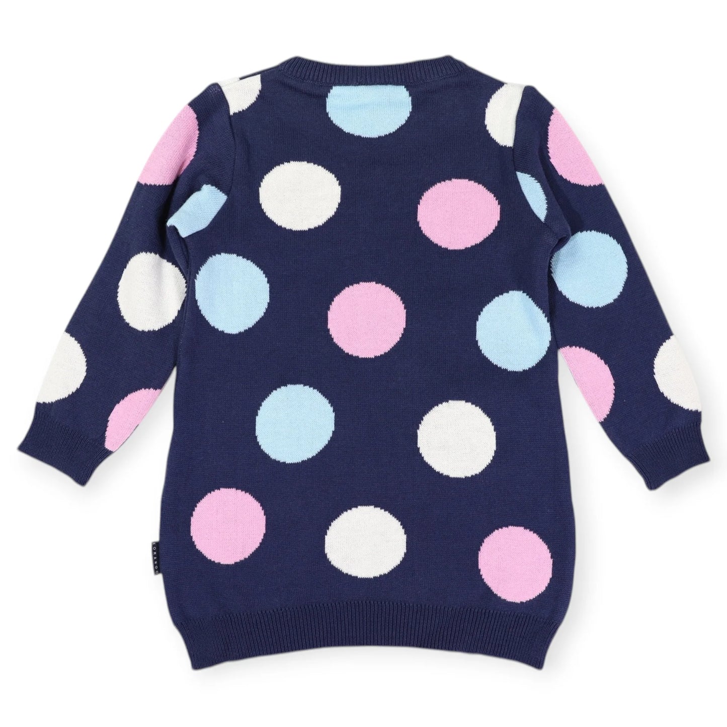 Polkadot Knitted Dress - Navy