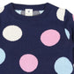 Polkadot Knitted Dress - Navy