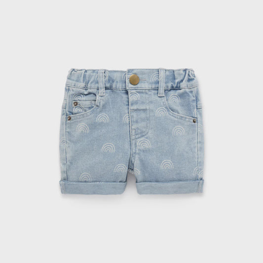 Light Denim Rainbow Shorts