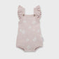 Flower Ruffle Knit Romper