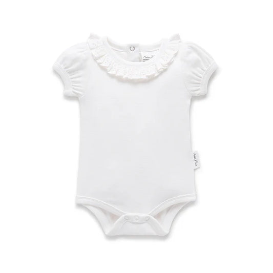 White Ruffle Puff Onesie