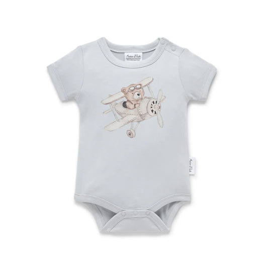 Flying Oli Bear Print Onesie