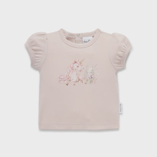 Unicorn Print Puff Top