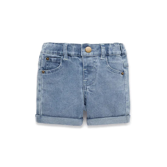 Mid Wash Denim Shorts