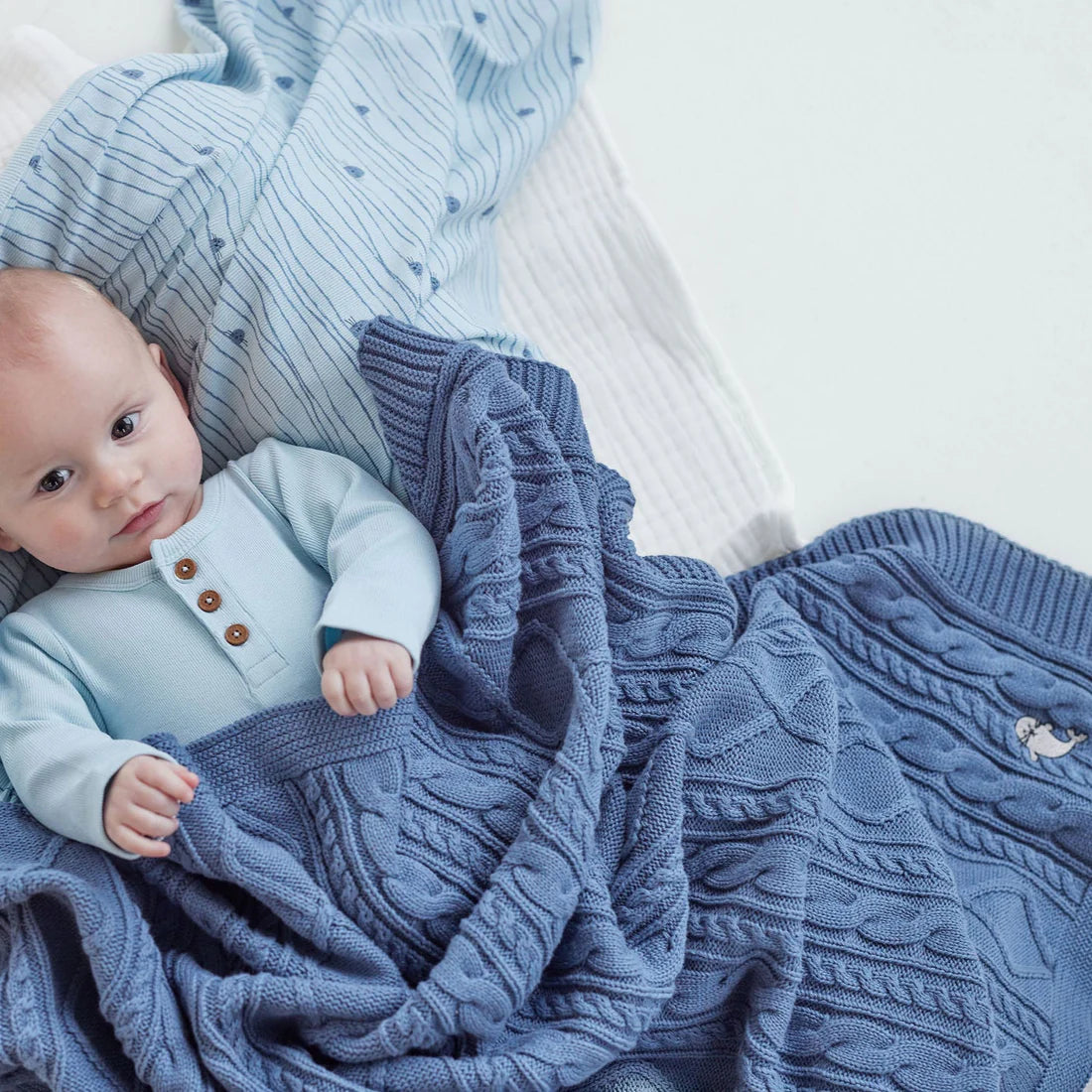 Bluestone Cable Knit Blanket