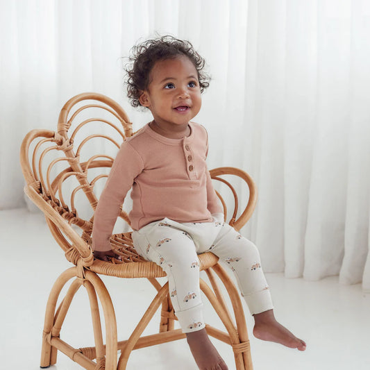 Cocoa Rib Henley Top