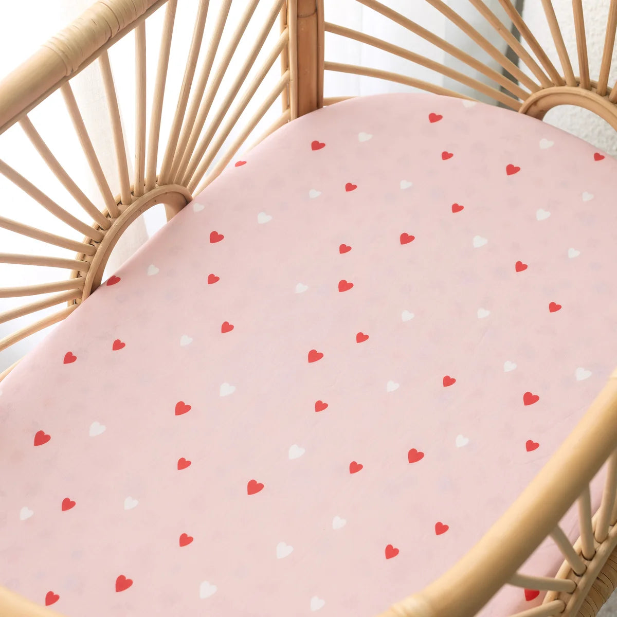Little Hearts Organic Fitted Cot Sheet