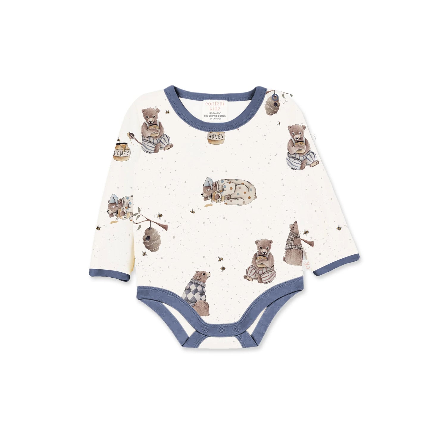 Long sleeve bodysuit - honey bear
