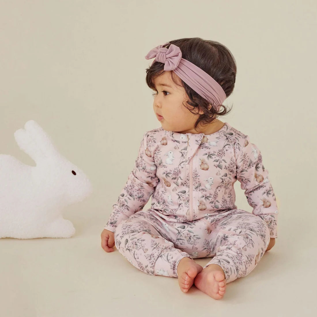 Bunny Friends Zip Romper