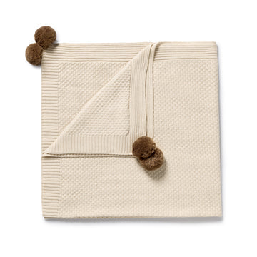 Organic Knitted Bubble Blanket - Cream