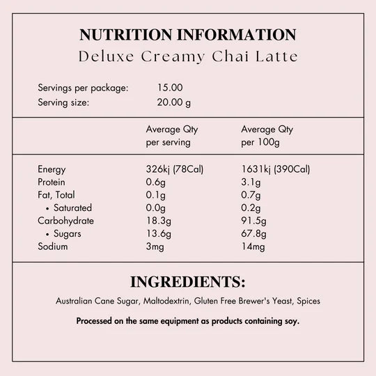 Creamy Chai Latte - DF & SF