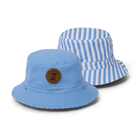 REVERSIBLE BUCKET HAT Sky Blue Stripe