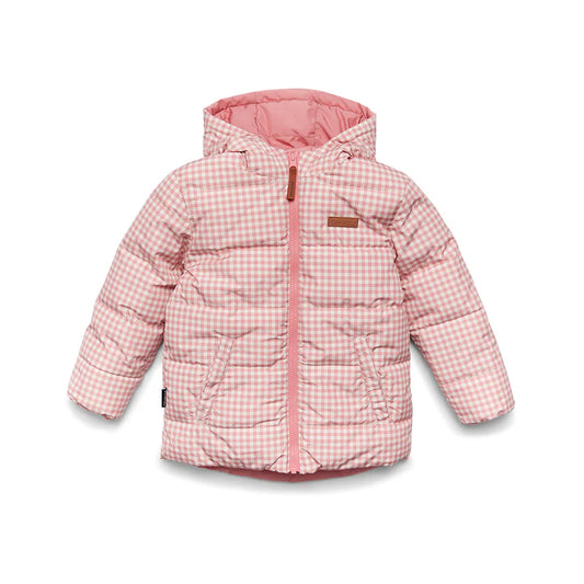 REVERSIBLE ECO-PUFFER Rose Gingham