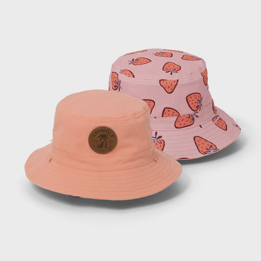 REVERSIBLE BUCKET HAT Strawberry Splash