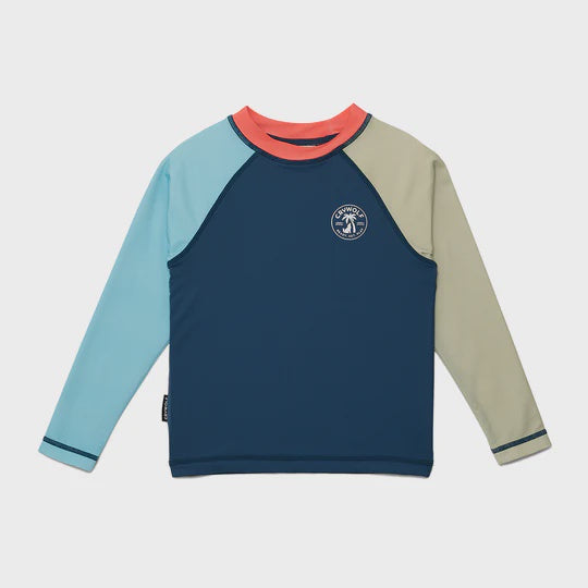 LONG SLEEVE RASH VEST Ocean Colourblock