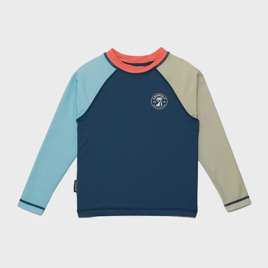 LONG SLEEVE RASH VEST Ocean Colourblock