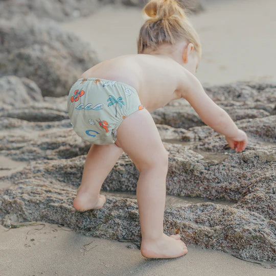 REUSABLE SWIM NAPPY Lucky Days Sage