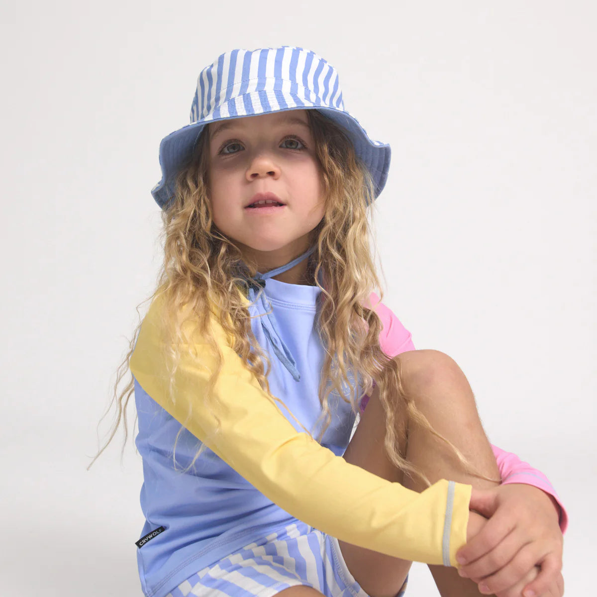 REVERSIBLE BUCKET HAT Sky Blue Stripe
