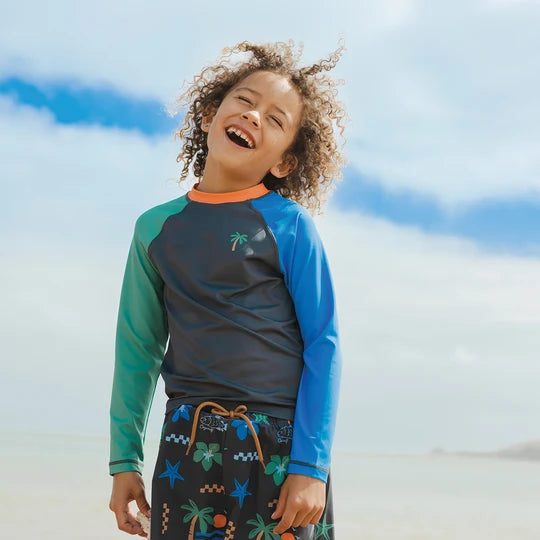 LONG SLEEVE RASH VEST Seaside Colourblock