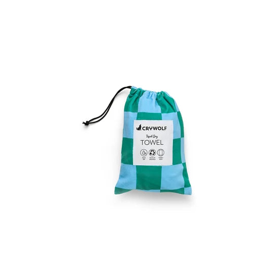 RAPID DRY TOWEL Sea Green Check