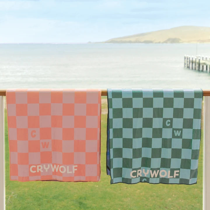 RAPID DRY TOWEL Sea Green Check