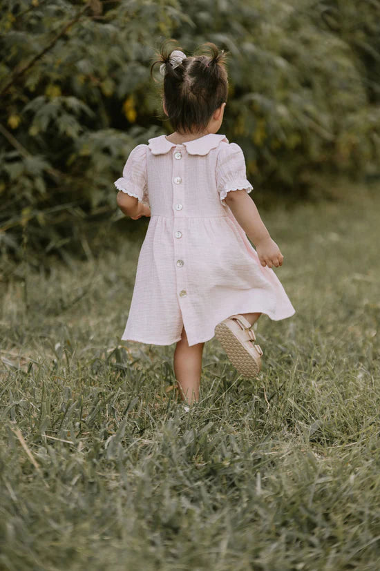 Pink Muslin Trim Dress
