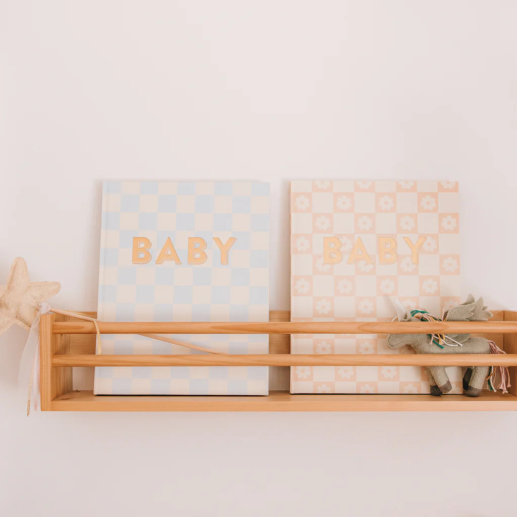 Baby Book Blue Check