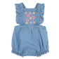 EMBROIDERED DENIM ROMPER