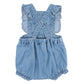 EMBROIDERED DENIM ROMPER