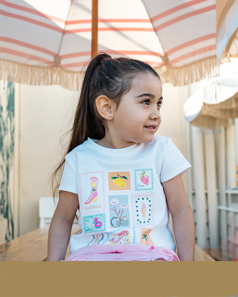 SUMMER VACAY HOLIDAY STAMP TEE 3-7 YRS