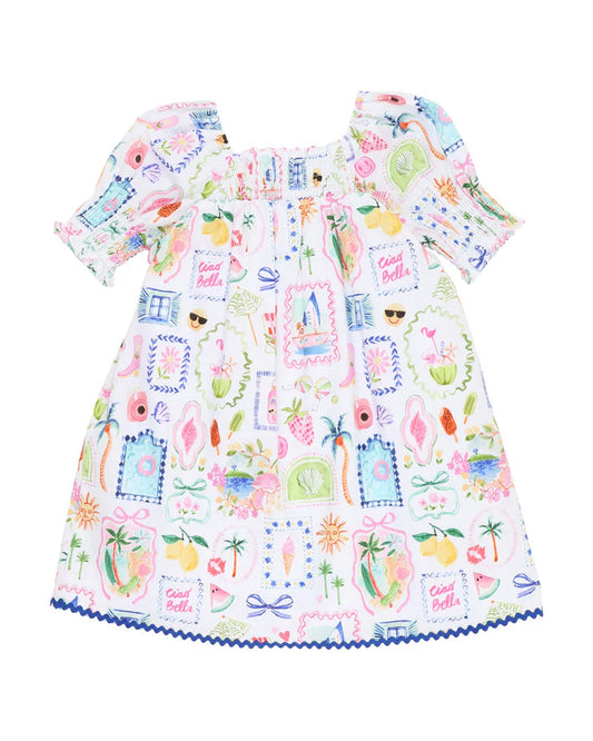 SUMMER VACAY RIC RAC DRESS 3-7 YRS