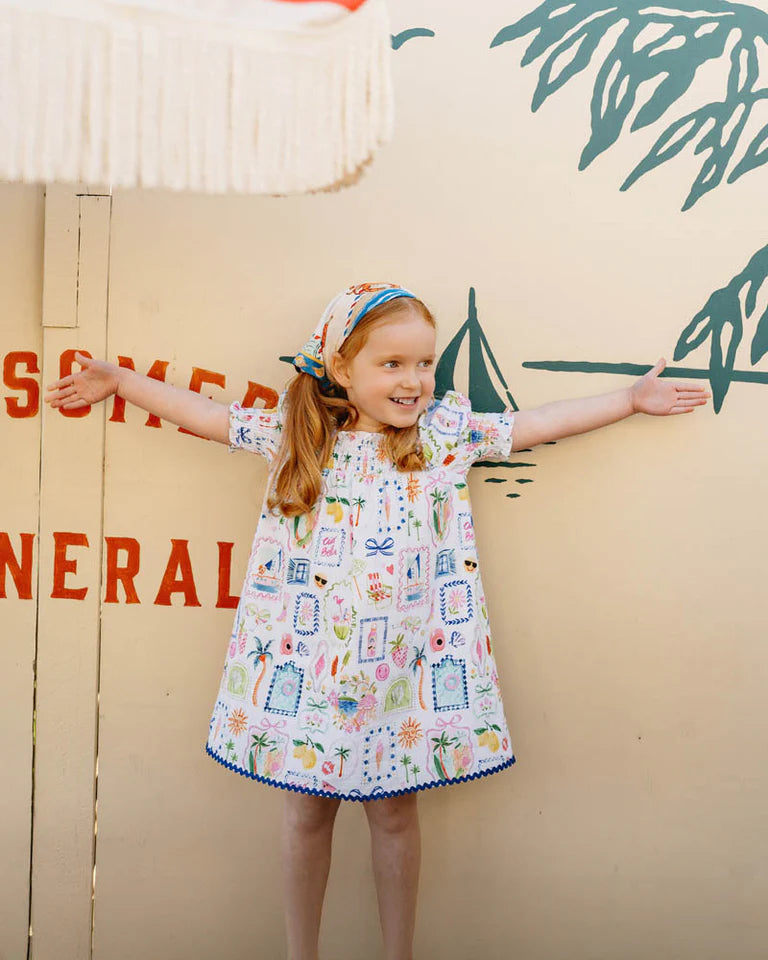 SUMMER VACAY RIC RAC DRESS 3-7 YRS