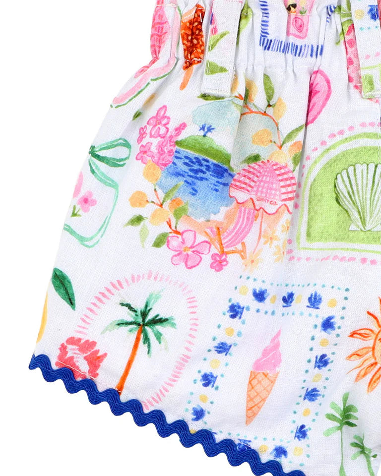 SUMMER VACAY RIC RAC SHORTS 3-7 YRS