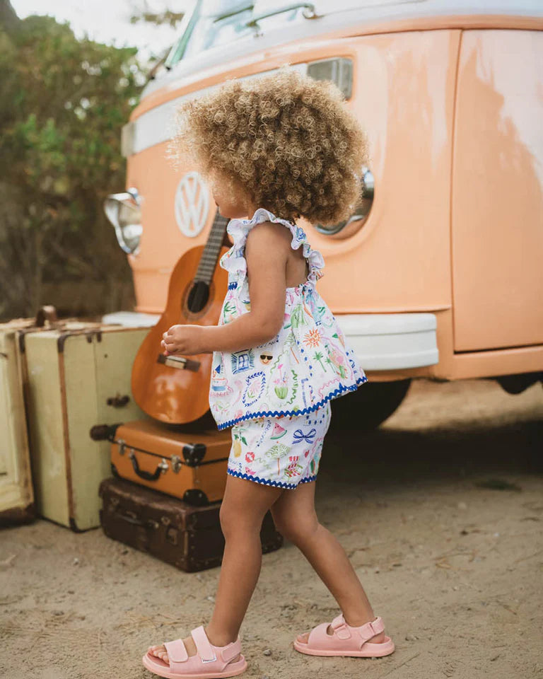 SUMMER VACAY RIC RAC SHORTS 3-7 YRS