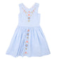 SONGBIRD STRIPE EMBROIDERED CROSS BACK DRESS 0-7 YRS