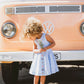 SONGBIRD STRIPE EMBROIDERED CROSS BACK DRESS 0-7 YRS