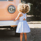 SONGBIRD STRIPE EMBROIDERED CROSS BACK DRESS 0-7 YRS