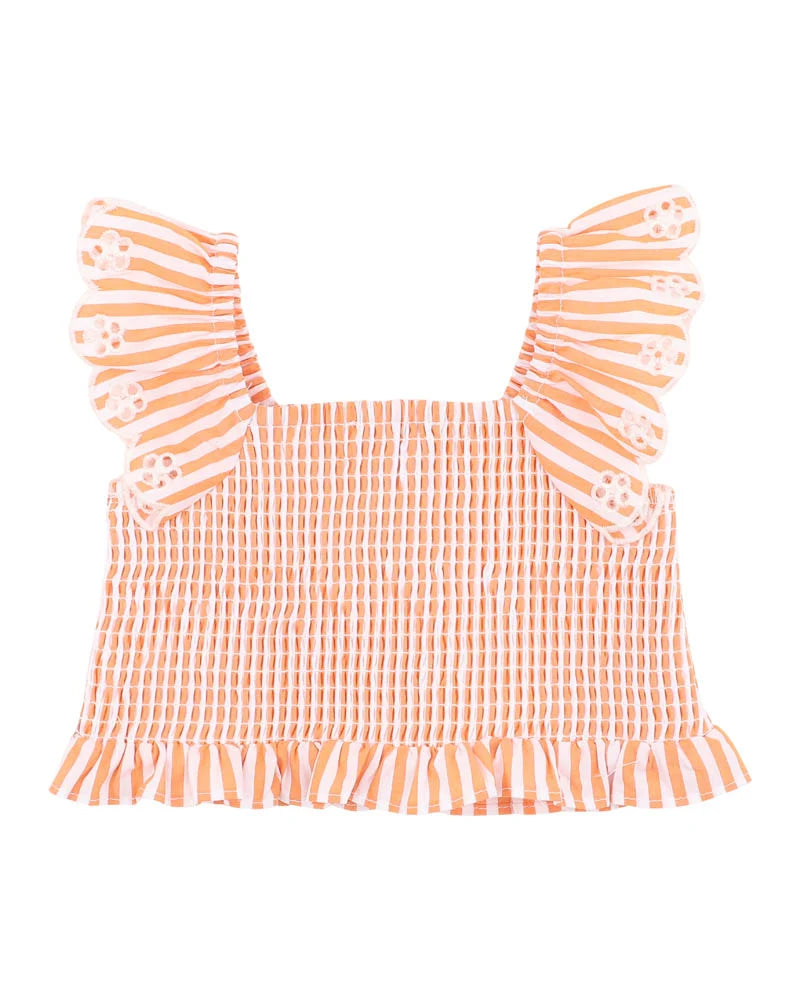PARADISO STRIPE SHIRRED TOP