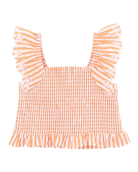 PARADISO STRIPE SHIRRED TOP