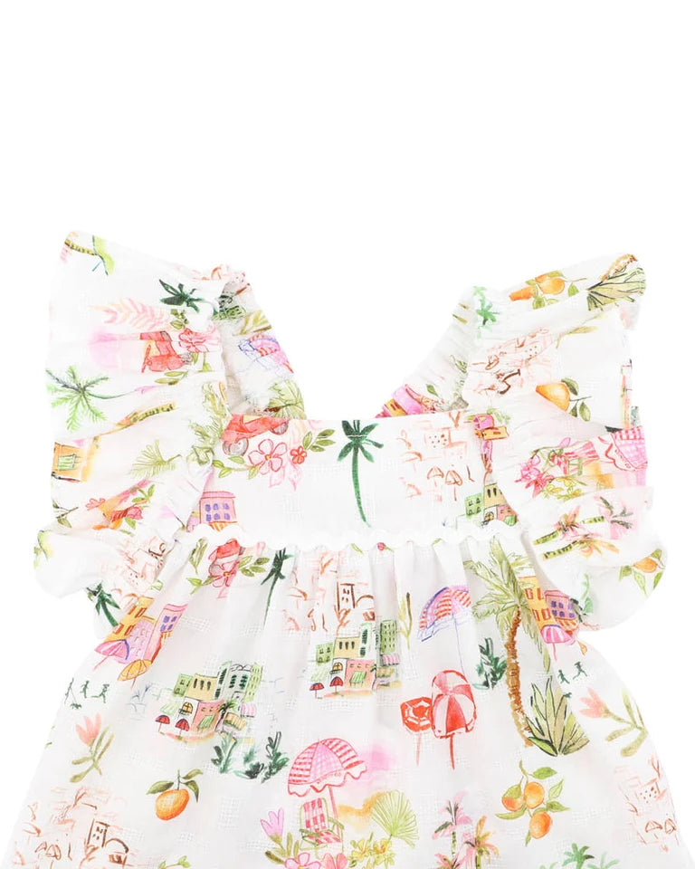 PARADISO PRINT FRILL TOP