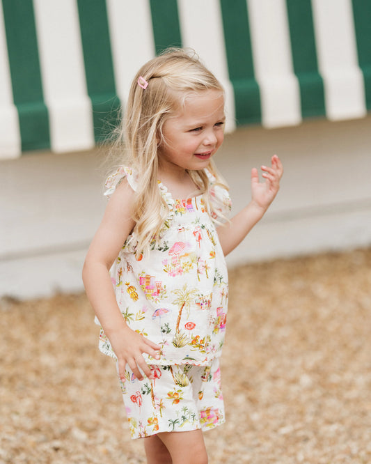 PARADISO PRINT FRILL TOP