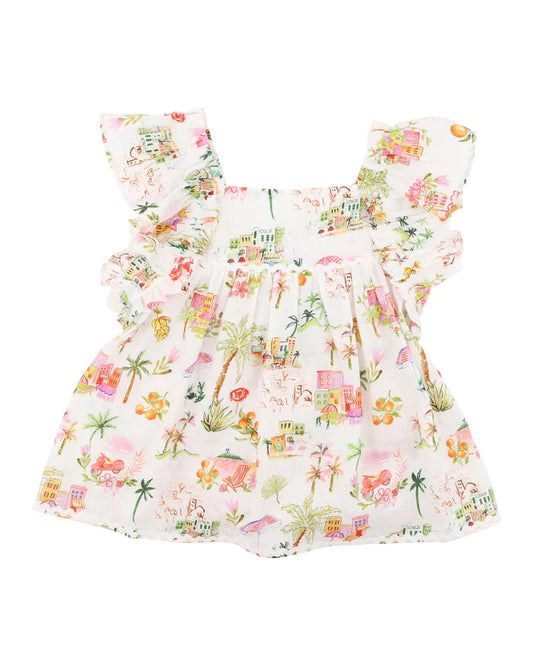 PARADISO PRINT FRILL TOP 3-7Y