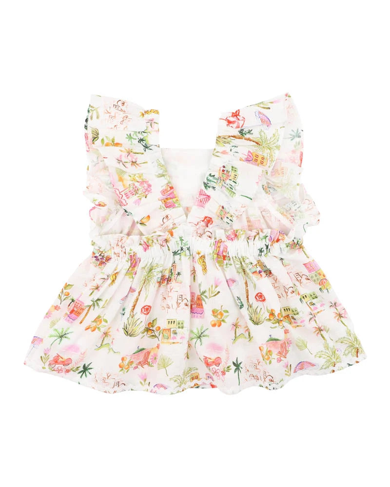 PARADISO PRINT FRILL TOP 3-7Y