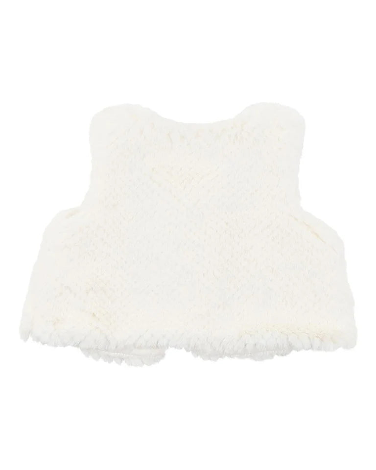BOTANICA EMBROIDERED FAUX FUR VEST