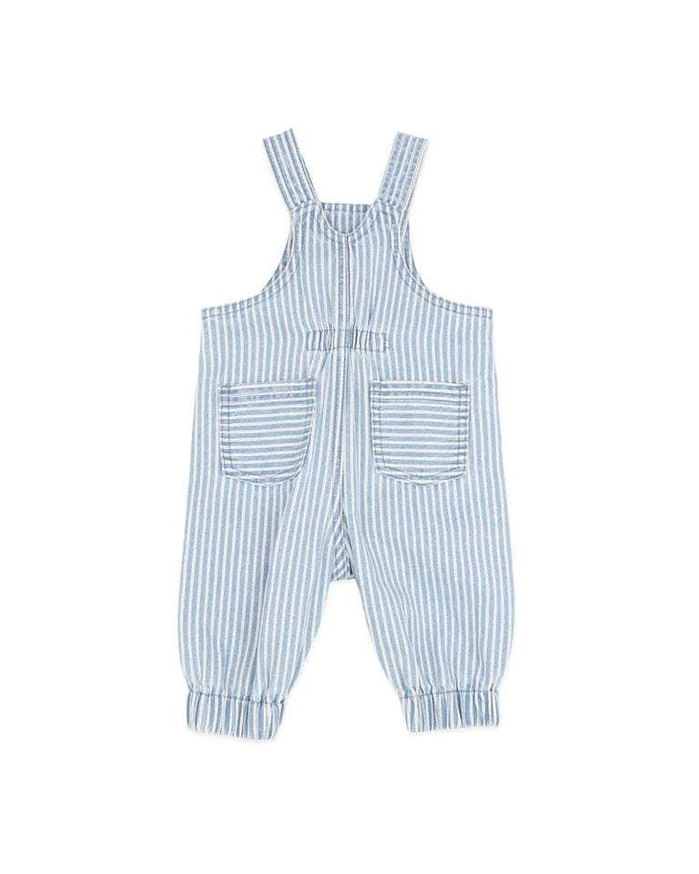 WINTER VACAY STRIPE DENIM OVERALLS